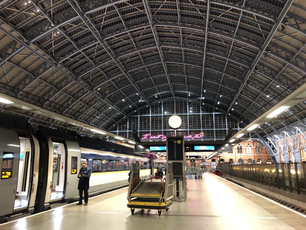 Eurostar platforms at London St Pancras