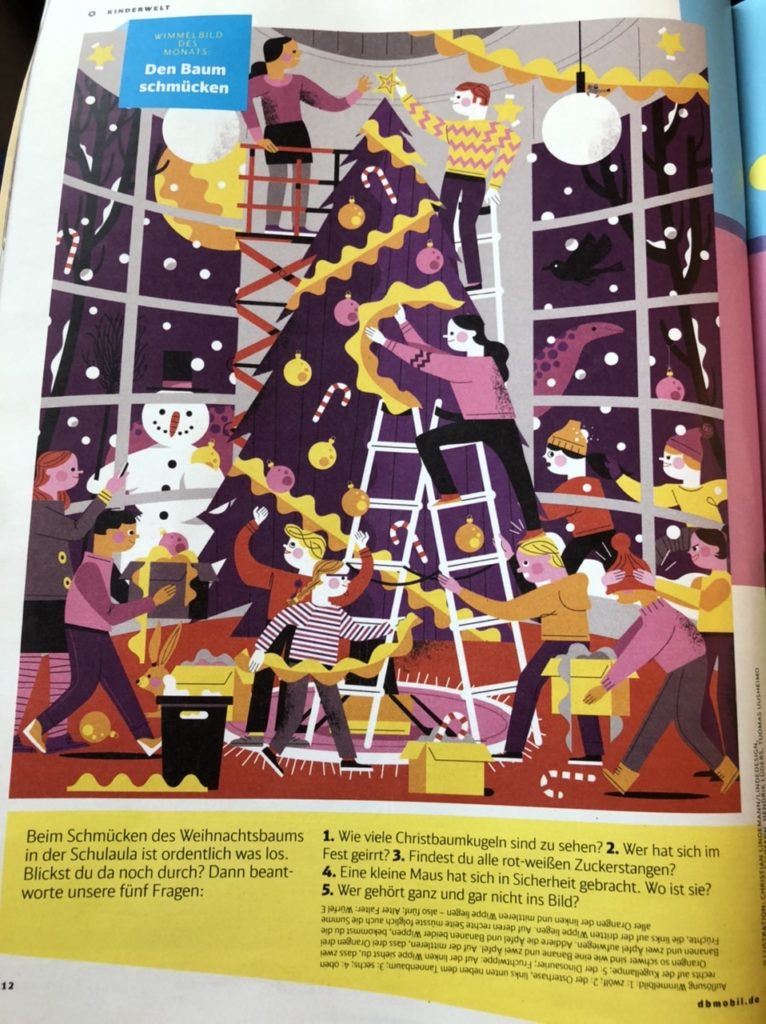 Christmas themed game in the Deutsche Bahn magazine